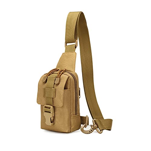SSWERWEQ Brusttasche Chest Bag Military Trekking Pack Sports Bag Shoulder Bag Crossbody Pack Assault Pouch for Hiking Cycling Campin (Color : Khaki) von SSWERWEQ