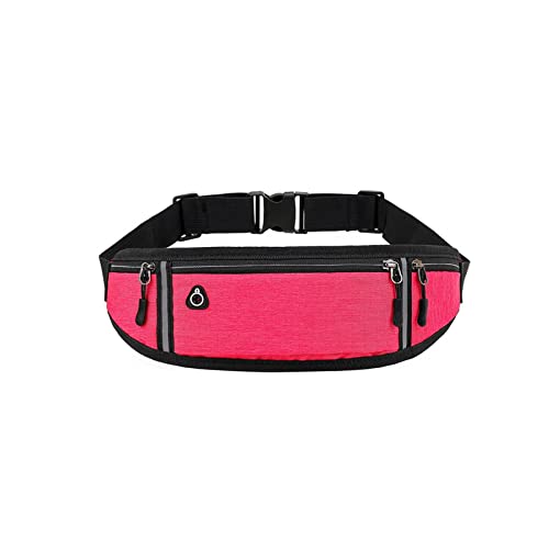 SSWERWEQ Crossbody Bag Fitness Reflektierende Taille Tasche Sporttasche Brieftasche Reise Leinwand Telefon Tasche Outdoor Sports Tasche Männer Frauen (Color : Rose Red) von SSWERWEQ
