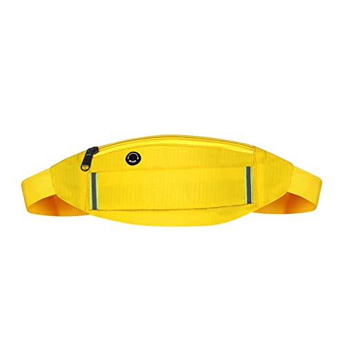 SSWERWEQ Crossbody Bag Laufen Taille Packung Sport Gürtel Tasche Frauen Reflektierende Fanny Pack Fashion Bum Bag Kopfhörer Hüftgurt Tasche Radfahren Joggen (Color : Yellow) von SSWERWEQ