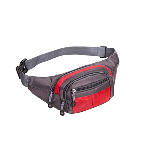 SSWERWEQ Crossbody Bag Männer Nylon Tragbare Taille Taschen Damen Outdoor Sport Taille Taschen wasserdichte Taille Taschen (Color : Red) von SSWERWEQ