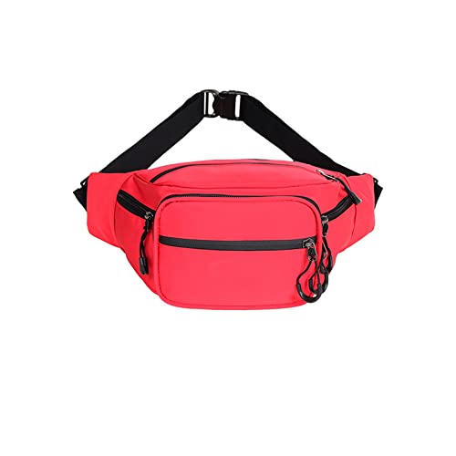 SSWERWEQ Crossbody Bag Männer Taille Tasche wasserdichte Handy Taille Tasche Casual Taille Tasche Outdoor Sport Messenger Taille Tasche (Color : Red) von SSWERWEQ