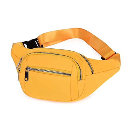 SSWERWEQ Crossbody Bag Neue Fanny-Packung for Frauen Multi-Pocket-Tasche Taschen Mann Mode Bum Bag Reise Crossbody Brusttaschen Unisex Hüfttasche (Color : Yellow) von SSWERWEQ