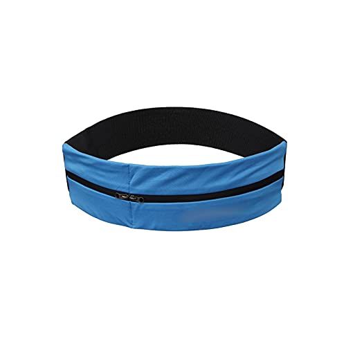 SSWERWEQ Crossbody Bag Sport Elastische Taille Tasche, doppelter Reißverschluss Pocket Gürtel, wasserdichte laufende Yoga-Taille-Tasche, Handy-Outdoor-Tasche (Color : Blue) von SSWERWEQ