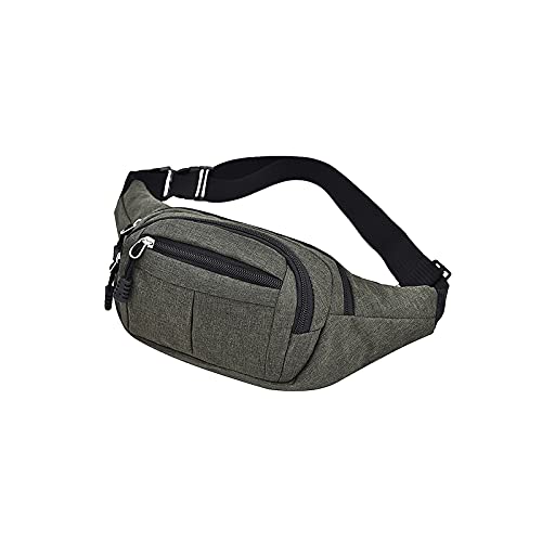 SSWERWEQ Crossbody Bag Taille Tasche für Männer, Oxford Tuch Wasserabweisende Handy Aufbewahrungstasche, sportlicher und lässiger Kreuzkörper-Brusttasche für Frauen (Color : Green) von SSWERWEQ