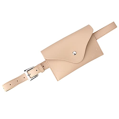SSWERWEQ Crossbody Bag Waist Bag PU Leather Femal Belt Phone Pouch Small Chest Pack Bags Vintage Women Belt Messenger Bags (Color : White) von SSWERWEQ