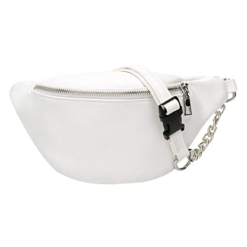 SSWERWEQ Crossbody Bag Women Solid Waist Lady Leather Holiday Money Belt Wallet Travel Bag Phone Pouch Hot (Color : White) von SSWERWEQ