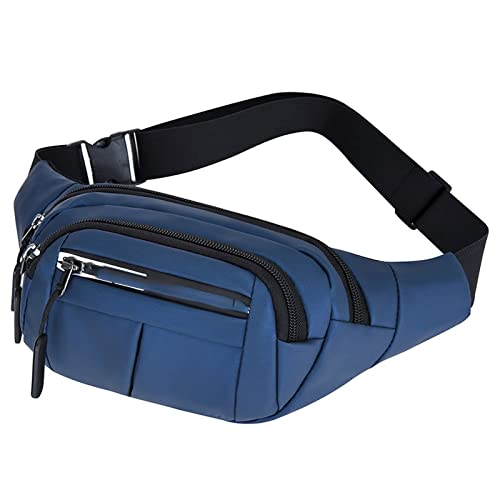 SSWERWEQ Crossbody Bag wasserdichte Gürteltasche, Running-Gürteltasche, Handy-Reißverschluss-Gürteltasche, Brusttasche aus Oxford-Stoff (Color : Blue) von SSWERWEQ