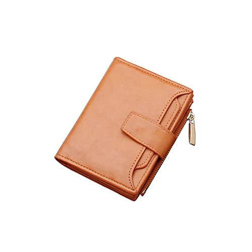 SSWERWEQ Geldbeutel Damen Brieftasche Kurze Geldtasche Pu. Leder-Business-Kreditkartenhalter-Geldbörsen-Fall-Hase/Reißverschluss-Tasche (Color : Orange) von SSWERWEQ