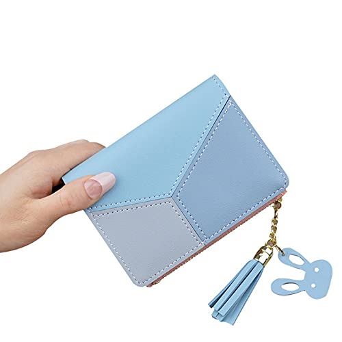 SSWERWEQ Geldbeutel Damen Damen Brieftasche Kleine Leder Brieftasche Karten Fall Damen Brieftasche Brieftasche Brieftasche (Color : Blue) von SSWERWEQ