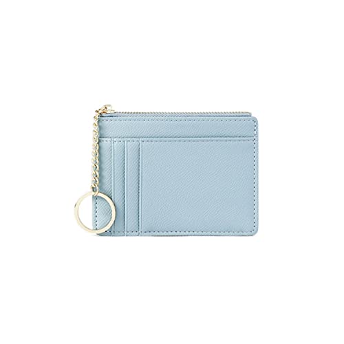 SSWERWEQ Geldbeutel Damen Frauen Brieftaschen Reißverschluss Pu. Leder Münze Geldbörse Mini Schlüsselanhänger Kleine Brieftasche Multi-Card Bit Kartenhalter Kartenhalter (Color : Blue) von SSWERWEQ