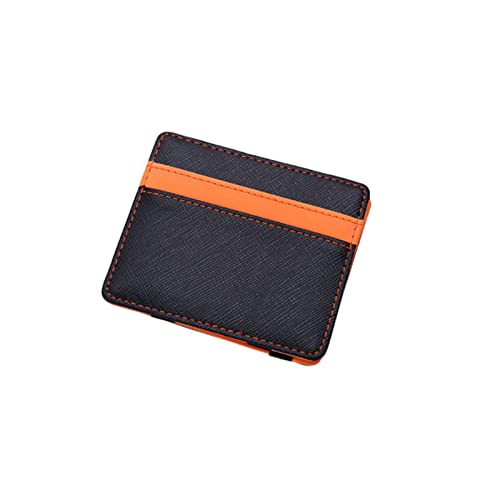 SSWERWEQ Geldbeutel Damen Geldbörsen Pu. Leder Brieftasche Brieftasche Check Muster Kartentasche Zwei Falten Brieftasche, 1 Stück (Color : Orange) von SSWERWEQ