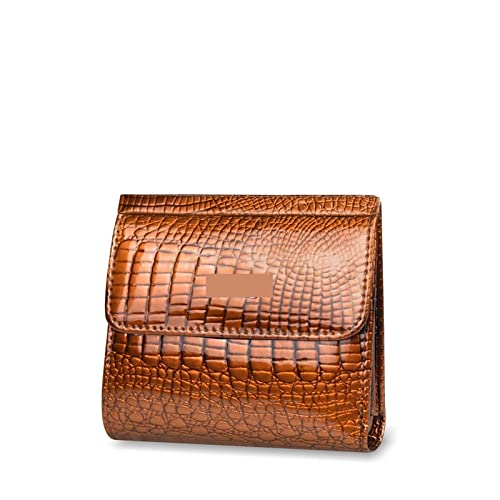 SSWERWEQ Geldbeutel Damen Genuine Leather Women Wallet Mini Wallets Women Short Clutch Luxury Female Purse Card Holder Lady Coin Purses (Color : Gold) von SSWERWEQ