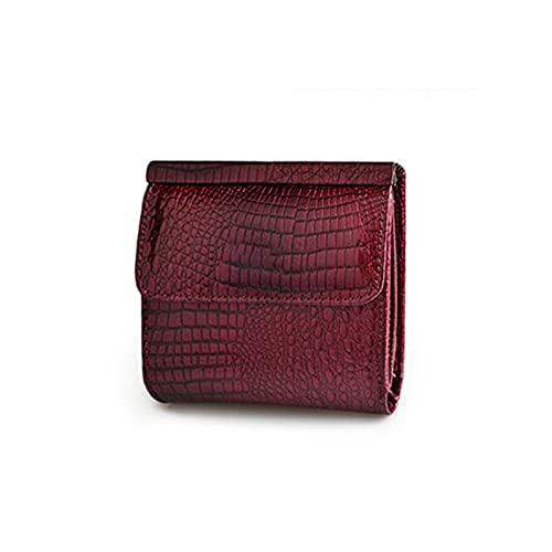 SSWERWEQ Geldbeutel Damen Mini Frauen Geldbörse Echtes Leder Brieftaschen HASP Kurze BOOTEL BOTEL Smell Well BOTELETEN Münze Geldbörsen (Color : Red) von SSWERWEQ