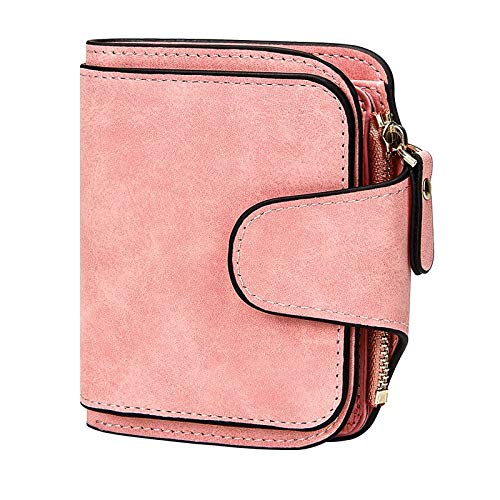 SSWERWEQ Geldbeutel Damen Neue Marke Lederkurz Wallets Reißverschluss kleine Mappen-Kartenhalter Damen-Geldbeutel Geldbeutel (Color : Pink) von SSWERWEQ