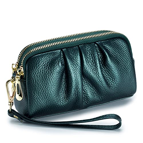 SSWERWEQ Geldbeutel Damen New All-Match High-end Clutch Bag Western Style Large-Capacity Temperament Women Wallet (Color : Green) von SSWERWEQ