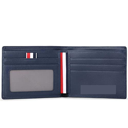 SSWERWEQ Geldbeutel Damen Soft Men Wallet Ultra Slim Credit Card Holder Genuine Leather Multi Card Case Purse Business Portable Wallet (Color : Blue) von SSWERWEQ