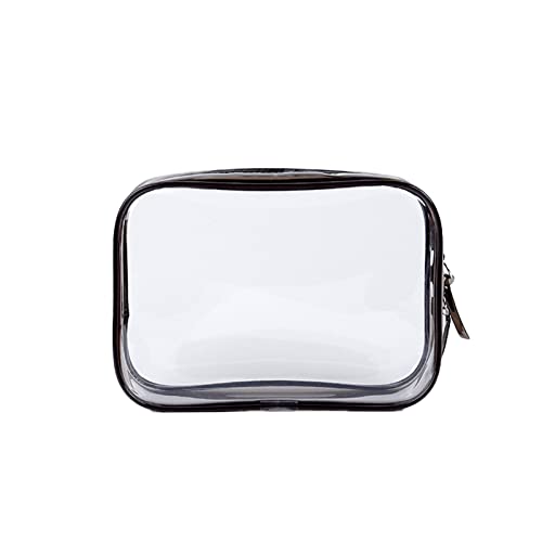 SSWERWEQ Kosmetikbeutel 1pc Waterproof Travel Cosmetic Bag Storage and Sorting Transparent Cosmetic Bag Portable Transparent Female Cosmetic Bag (Color : Black) von SSWERWEQ