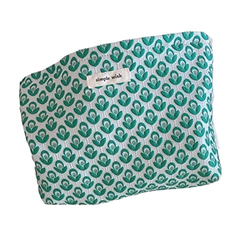 SSWERWEQ Kosmetikbeutel Cosmetic Bag Cotton Fabric Women Make Up Necesserie Storage Pouch Zipper Large Beauty Case von SSWERWEQ