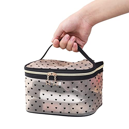 SSWERWEQ Kosmetikbeutel Makeup Bags Mesh Cosmetic Bag Portable Travel Zipper Pouches for Home Office Accessories Cosmet Bag von SSWERWEQ