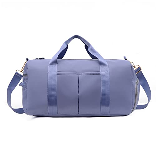 SSWERWEQ Reisetaschen Reisetasche Wasserdichtes Nylon Damen Training Fitness Handtasche Große Kapazität Faltbare Sporttasche Schuhaufbewahrungsbox (Color : Blue) von SSWERWEQ
