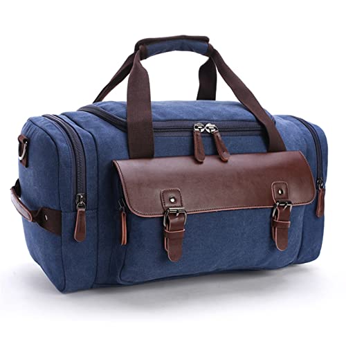 SSWERWEQ Reisetaschen Tasche schwarz Wandertaschen Segeltuch Handgepäck für Männer Frauen Reise Duffle Bag Outdoor große Kapazität (Color : Blue) von SSWERWEQ