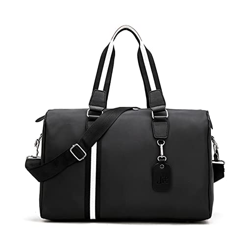 SSWERWEQ Reisetaschen Unisex-Nylon-Damen-Reisetaschen, große Handtasche, Fitness-Wochenendtasche, Damen-Multifunktions-Duffle-Tasche für Männer (Color : Black) von SSWERWEQ