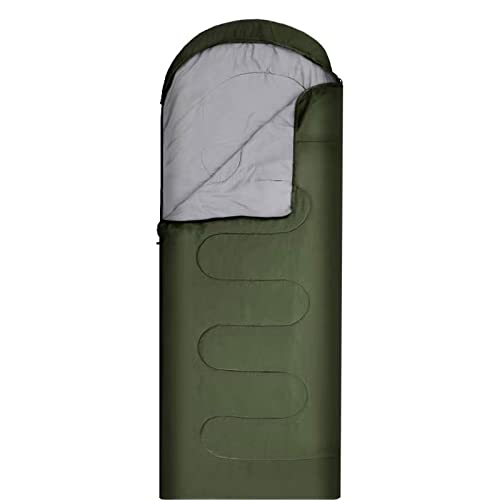 SSWERWEQ Schlafsack Outdoor Camping Envelope Sleeping Bag Outdoor Camping Sleeping Bag Travel Warm Padded Adult Winter Cotton Sleeping Bag (Color : Army Green) von SSWERWEQ
