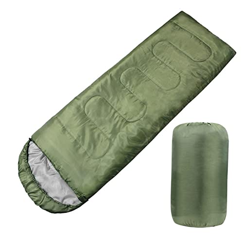 SSWERWEQ Schlafsack Outdoor Camping Sleeping Bag Cotton Winter Warm Cold Envelope Hooded Sleeping Bag Blanket for Outdoor Traveling Hiking Office (Color : Army Green 700g) von SSWERWEQ