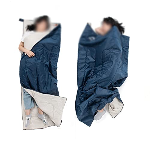 SSWERWEQ Schlafsack Outdoor Ultralight Envelope Cotton Sleeping Bag Outdoor Camping Portable Waterproof Single Sleeping Bag (Color : Navy Blue 190x75cm) von SSWERWEQ