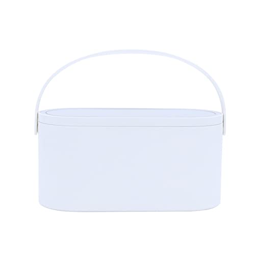 SSWERWEQ Storage Boxes Makeup Storage Box with Mirror Light Portable Led Travel Makeup Cosmetics Storage Box Touch Light Storage Organizer (Size : White) von SSWERWEQ