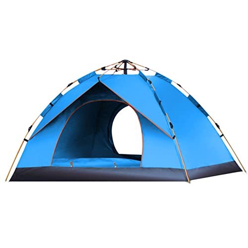 SSWERWEQ Zelte Outdoor Pop Up Tent Water-Resistant Portable Instant Camping Tent for Family Tents Outdoor Camping Equipment (Color : Blue 3-4 People) von SSWERWEQ