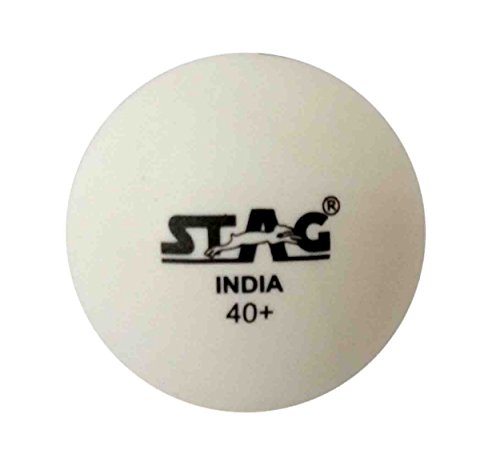 STAG Naht-Kunststoff-Tischtennisball, 40 mm, 6 Stück (weiß) von STAG