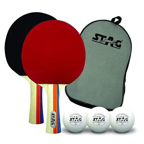 STAG Spielset Tischtennisschläger und Ball, Mehrfarbig, 2 Rackets & 3 White von STAG ICONIC