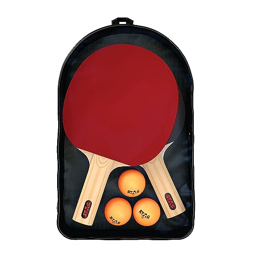 Stag 1 Star Tischtennis-Spielset (2 Schläger und 3 Bälle) (weiß) von STAG