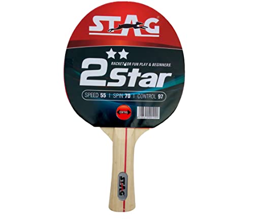 Stag 2 Star Table Tennis Racquet(Multi- Colour, 148 Grams, Beginner) von STAG