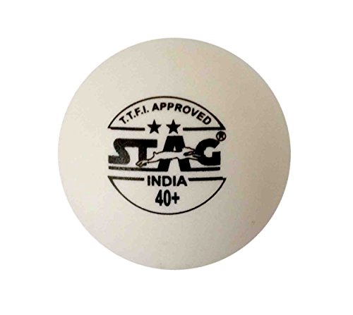Stag Two Star Tischtennisball, Kunststoff, 40 mm, 3 Stück (weiß) von STAG