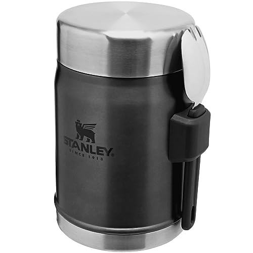Stanley Classic Legendary Thermobehälter für Essen mit Göffel 400 ml - Hält 7 Stunden Heiß oder Kalt - Edelstahl Warmhaltebehälter Essen - BPA-Frei - Spülmaschinenfest - Charcoal von STANLEY