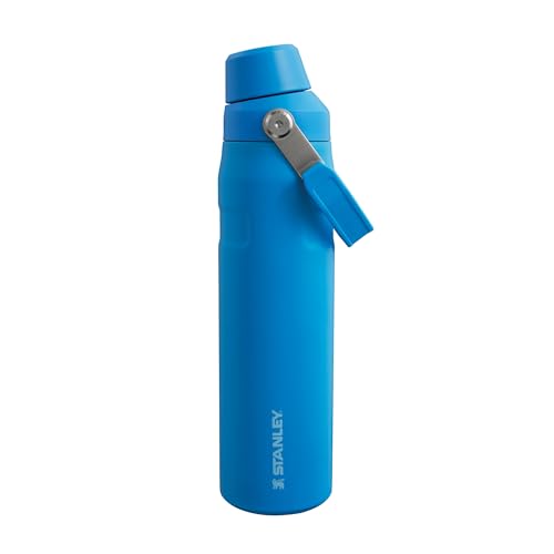 Stanley IceFlow Fast Flow Trinkflasche Sport 0.6L - Thermosflasche Hält 10 Stunden Kalt - Spülmaschinenfest - Wasserflasche Auslaufsicher - Sportflasche BPA-Frei - Azure von STANLEY