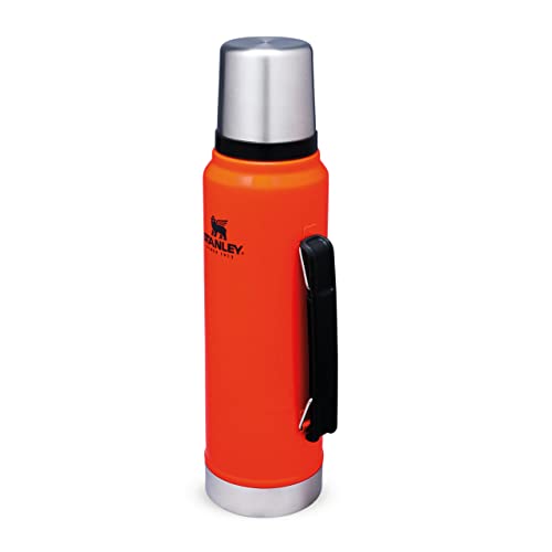 Stanley Classic Legendary Thermosflasche 1L - Thermos Hält 24 Stunden Heiß oder Kalt - Edelstahl Thermoskanne - BPA-Frei - Spülmaschinenfest - Blaze Orange von STANLEY