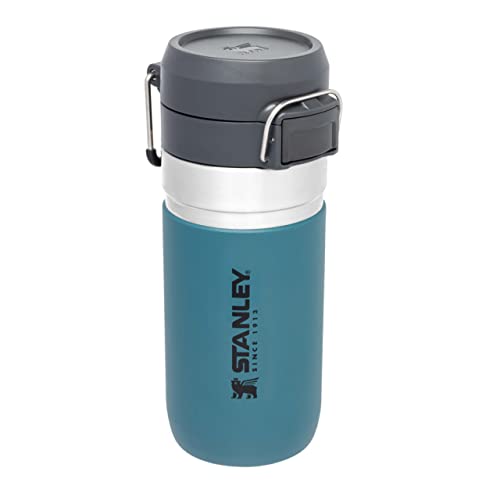 Stanley Quick Flip Trinkflasche Edelstahl 0.47L - Hält 7+ Stunden Kalt - Wasserflasche BPA-Frei - Spülmaschinenfest - Druckverschlussdeckel - Thermosflasche Auslaufsicher - Lagoon von STANLEY