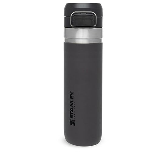 Stanley Quick Flip Trinkflasche Edelstahl 0.71L - Hält 12+ Stunden Kalt - Wasserflasche BPA-Frei - Spülmaschinenfest - Druckverschlussdeckel - Thermosflasche Auslaufsicher - Charcoal von STANLEY