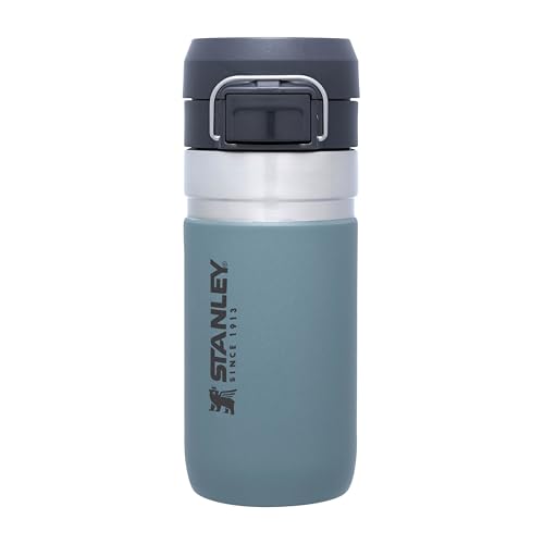 Stanley Quick Flip Trinkflasche Edelstahl 0.47L - Hält 7+ Stunden Kalt - Wasserflasche BPA-Frei - Spülmaschinenfest - Druckverschlussdeckel - Thermosflasche Auslaufsicher - Shale von STANLEY