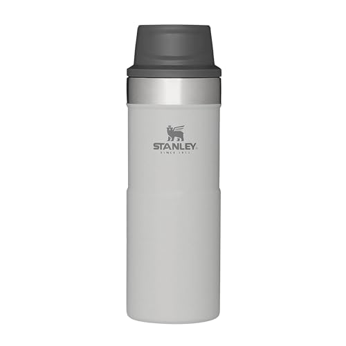 Stanley Trigger Action Thermobecher 0.35L - Hält 5 Stunden Heiß - Kaffeebecher To Go Auslaufsicher - Thermosflasche für Kaffee, Tee & Wasser - BPA-Frei - Edelstahl - Spülmaschinenfest - Ash von STANLEY