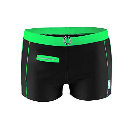 STANTEKS Herrenbadehosen mit Reißverschlusstasche Badeshorts für Männer Schwimmhose (grün, 2XL) von STANTEKS
