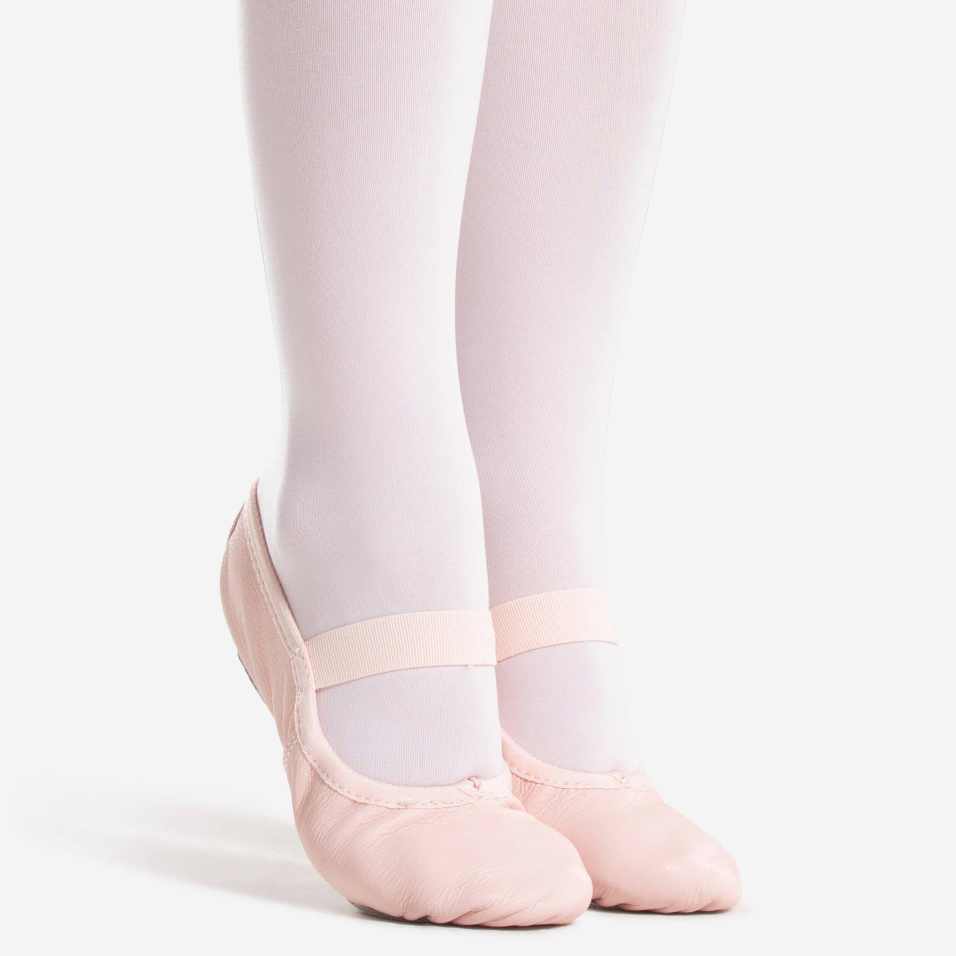 Ballettschuhe Einsteiger durchgehende Sohle Leder - rosa von STAREVER