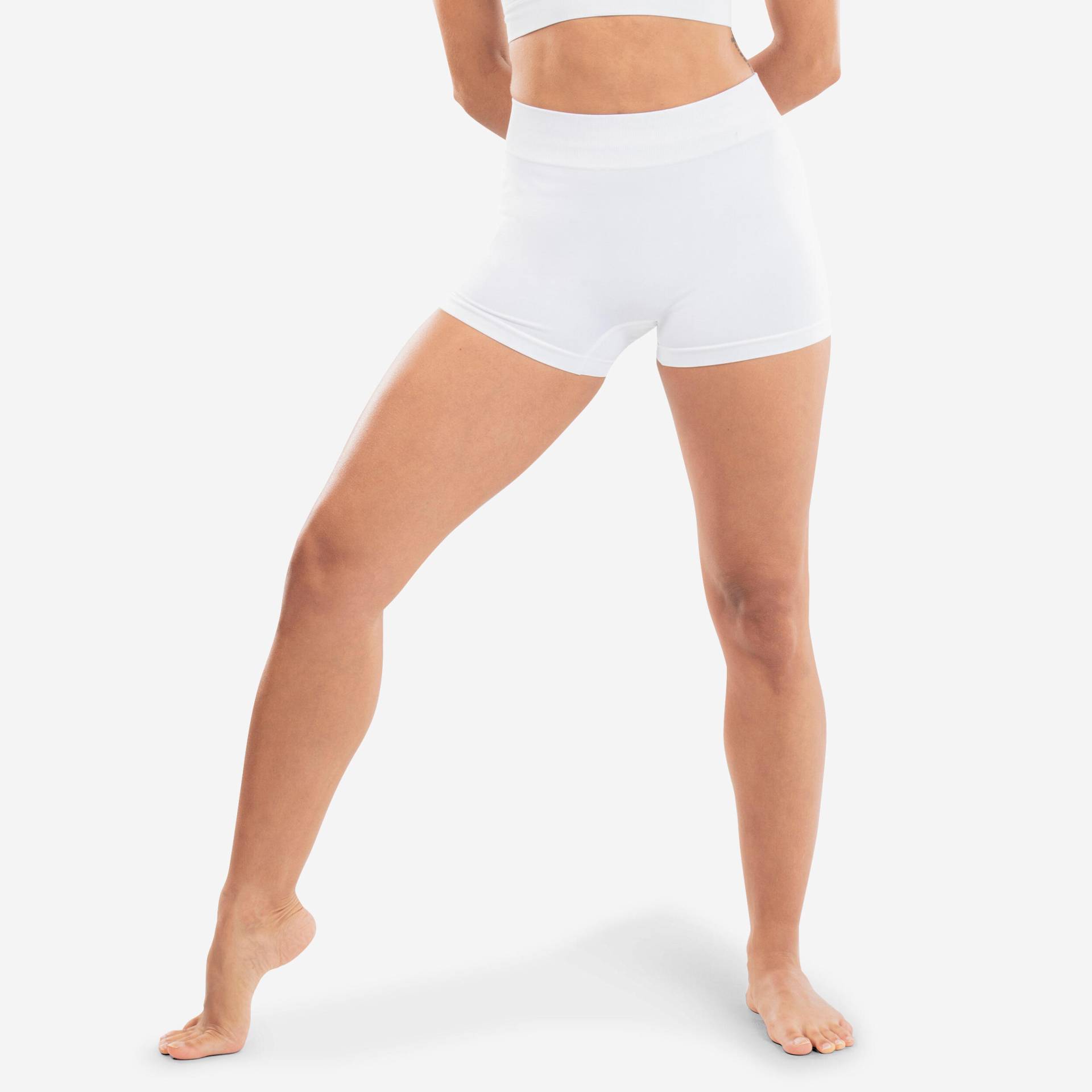 Tanzshorts Modern Jazz nahtlos hohe Taille Damen - weiss von STAREVER