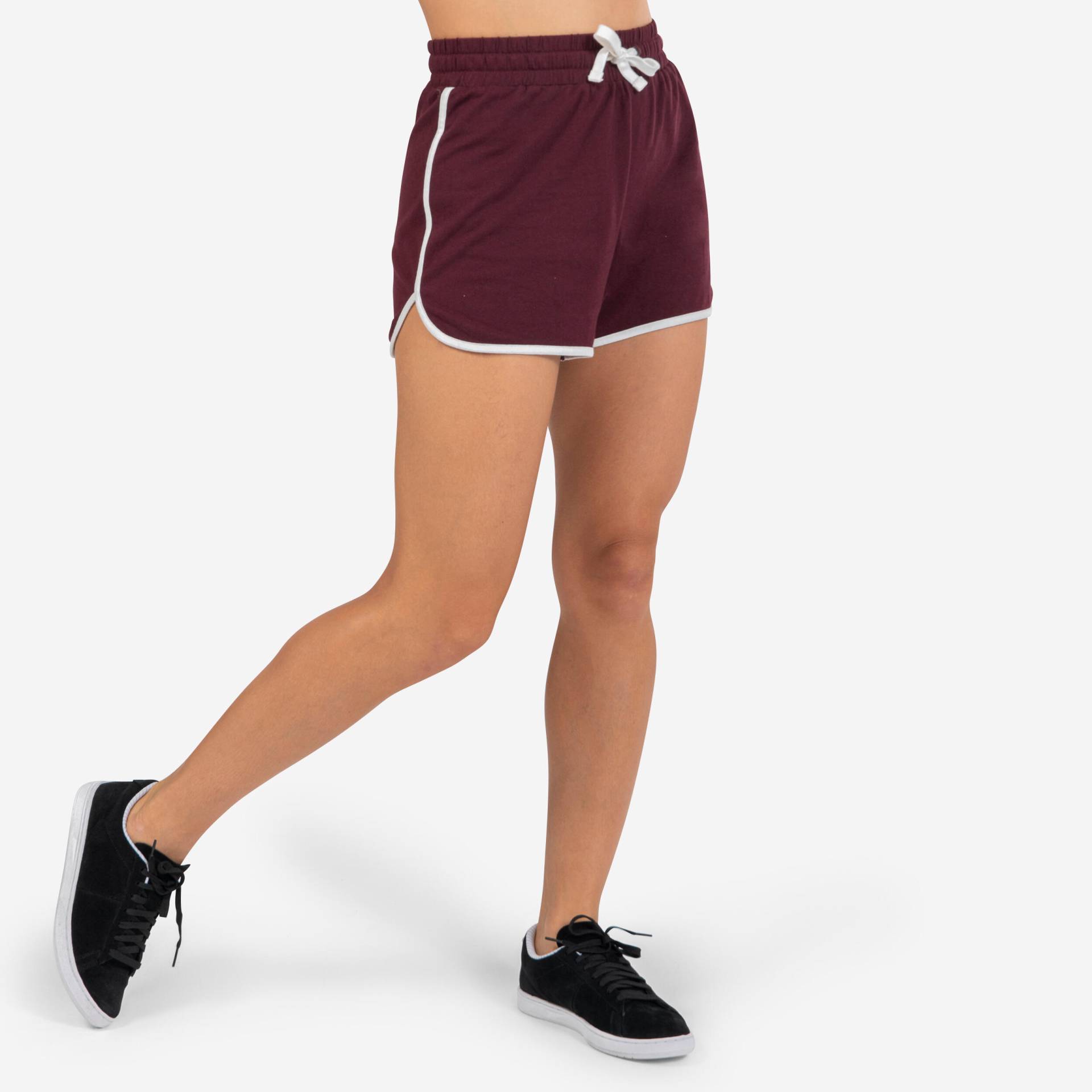 Tanzshorts Urban Dance hoher Taillenbund Damen bordeauxrot von STAREVER