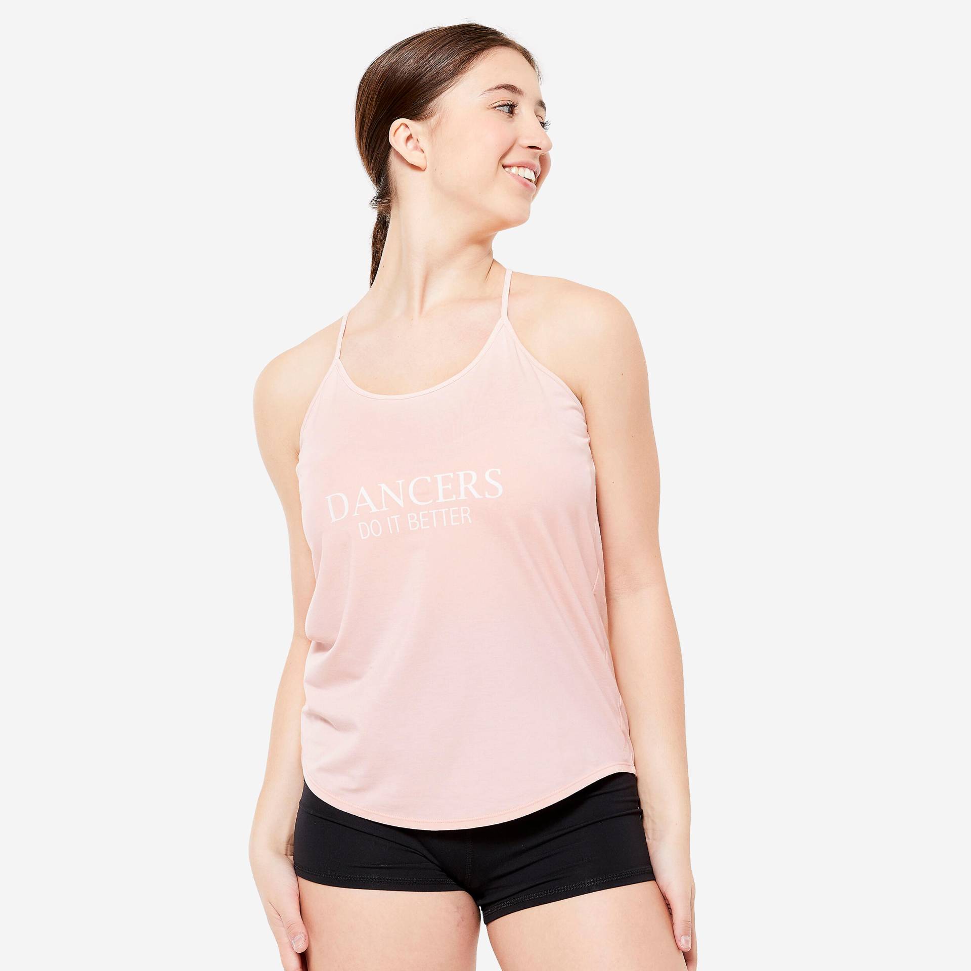 Tanztop Damen Modern Dance fliessend mit schmalen Trägern - rosa von STAREVER