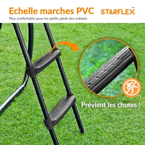 Starflex Universalleiter für Trampolin, breite Stufen aus PVC, Höhe variabel 65 ~ 100 cm von STARFLEX