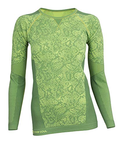 STARK SOUL Damen Seamless Funktionsunterwäsche, Thermo Unterwäsche, Langarm Shirt, Grün, Gr. L/XL von STARK SOUL